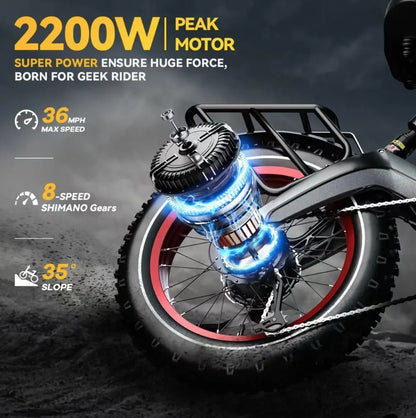 Foldable E-bike Up to 100Mile - 35mph
