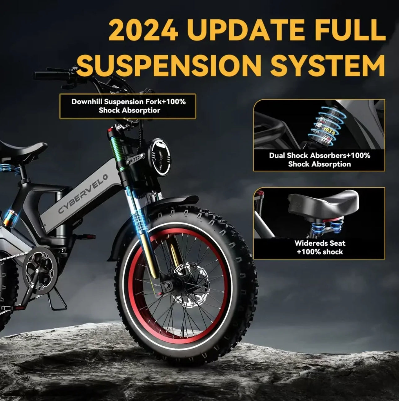 Foldable E-bike Up to 100Mile - 35mph