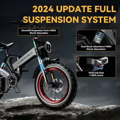 Foldable E-bike Up to 100Mile - 35mph